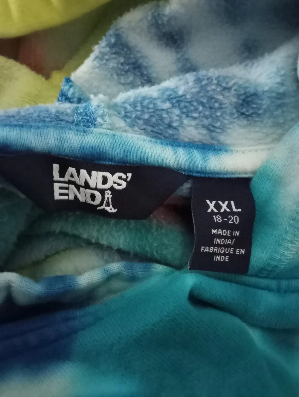 Lands' End Multicolor Tie-Dye Hooded Sweatshirt Girls Size XXL